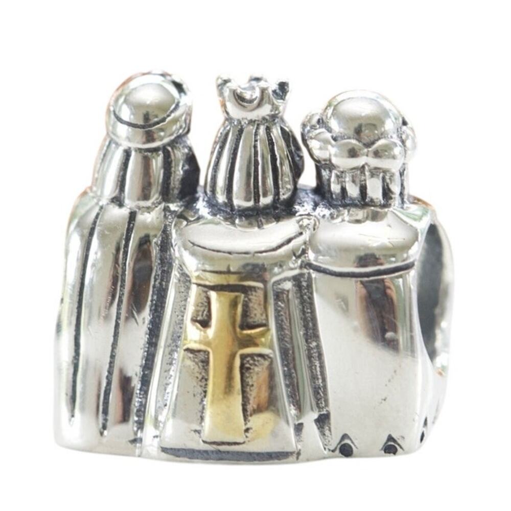 Pandora Three Wise Men Nativity Charm Two Tone 14K Gold ALE 925 Sterling Silver - Picture 5 of 8